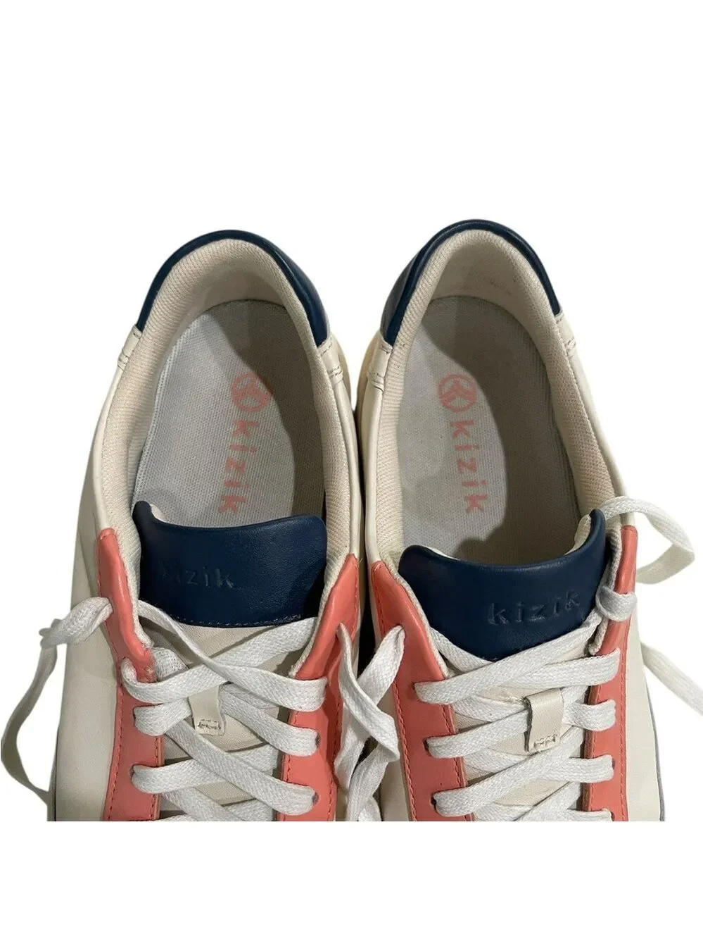 Kizik Vegas Hands Free Step In Sneakers Unisex SZ 10 Women 8.5 Men Coral Cream